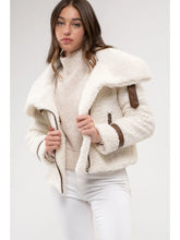 Load image into Gallery viewer, Zip Up Aviator Sherpa Jacket