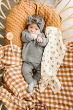 Load image into Gallery viewer, Charcoal Ribbed Knit Layette Set