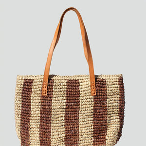 Miwah Stripe Raffia Tote