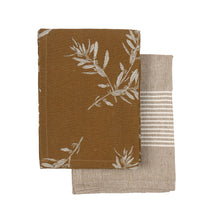 Load image into Gallery viewer, Tea Towels Set of Two, Olives Mustard