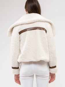 Zip Up Aviator Sherpa Jacket