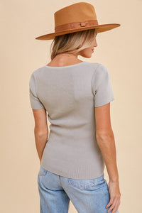 Sweetheart Neckline Sweater Top