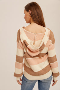 Soft Stripe Hooded Sweater
