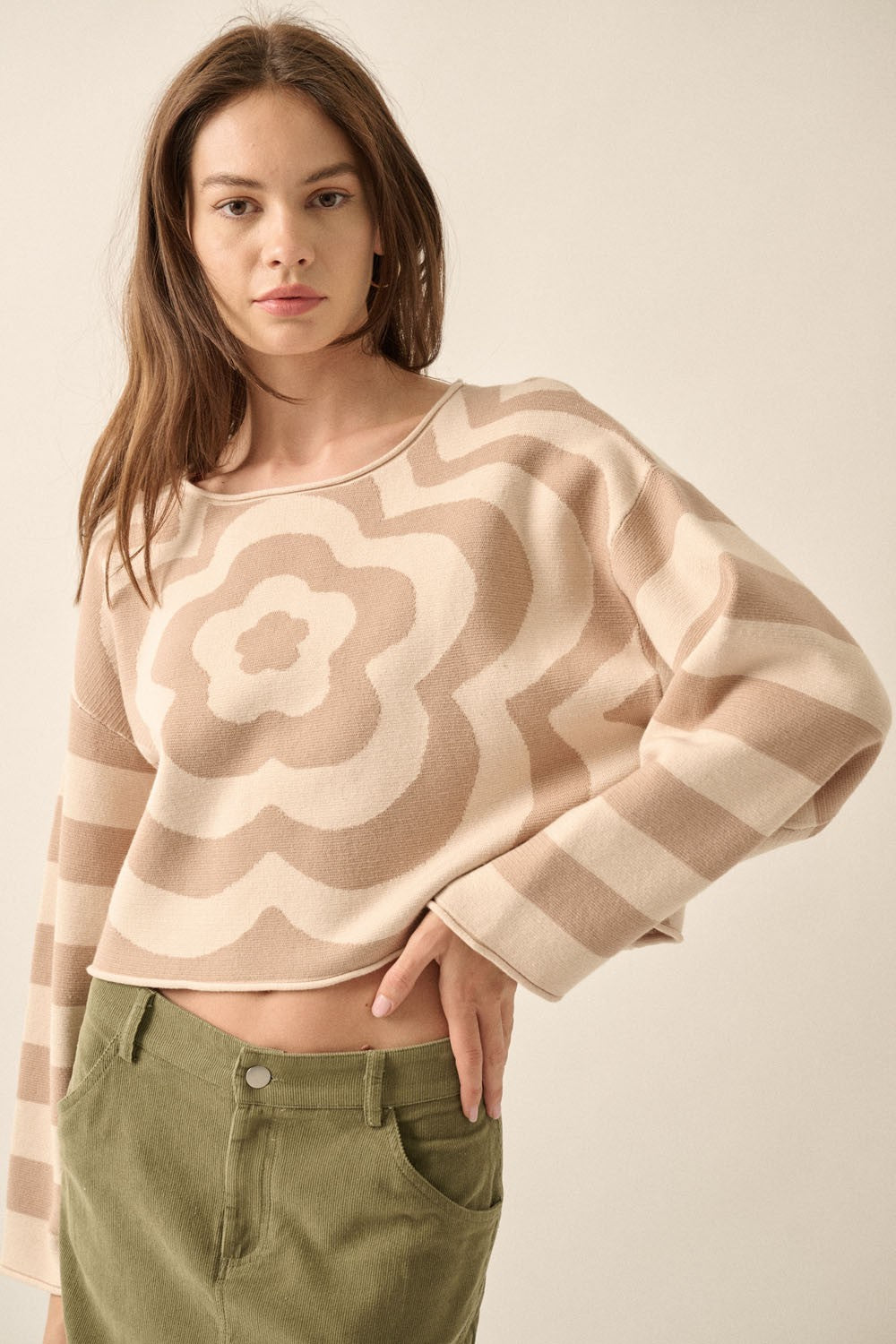 Floral Striped Sweater