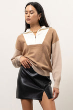 Load image into Gallery viewer, Liza Colorblock Half-Zip Sweater