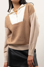 Load image into Gallery viewer, Liza Colorblock Half-Zip Sweater