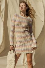 Load image into Gallery viewer, Bell Sleeve Crochet Sweater Dress