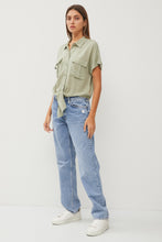 Load image into Gallery viewer, Tie Front Short Sleeve Button Down