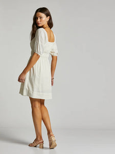 Linen Puff Sleeve Dress