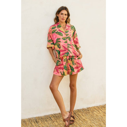 Just Like Paradise Relaxed Shirt And Shorts Set