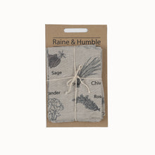 Load image into Gallery viewer, Tea Towel set of Two, Herbs Charcoal