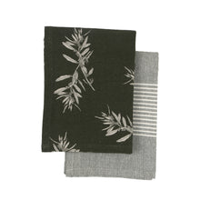 Load image into Gallery viewer, Tea Towel Set of Two, Olives Green