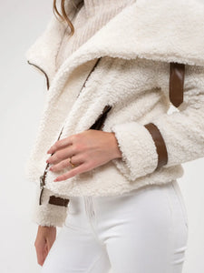 Zip Up Aviator Sherpa Jacket