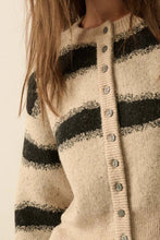 Load image into Gallery viewer, Striped Button-Front Cardigan