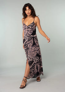 Abstract Sleeveless Maxi Dress