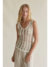 Load image into Gallery viewer, Adria Crochet Striped Mesh Tank