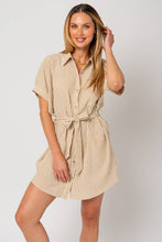 Load image into Gallery viewer, Striped Button Down Shirt Dress