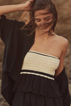 Load image into Gallery viewer, Strapless Ruffle Hem Crochet Knit Top