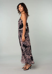 Abstract Sleeveless Maxi Dress