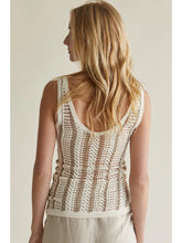 Load image into Gallery viewer, Adria Crochet Striped Mesh Tank