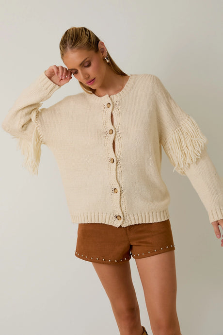 Fringe Sleeve Cardi