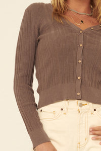 Ribbed Button Sweater