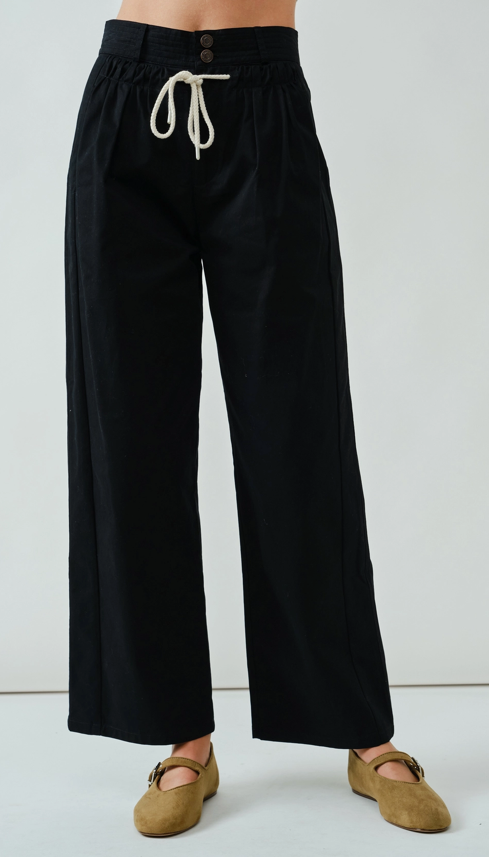 Drawstring Straight Pants