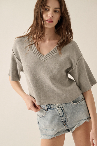 Knit Short Sleeve Sweater