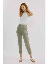 Load image into Gallery viewer, High Rise Olive Wash Denim Jogger