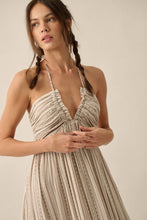 Load image into Gallery viewer, Geometric Halter Woven Maxi Dress