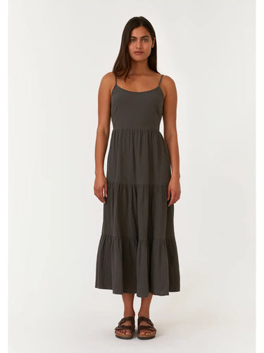 Cotton Scoopneck Tiered Dress