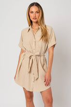 Load image into Gallery viewer, Striped Button Down Shirt Dress