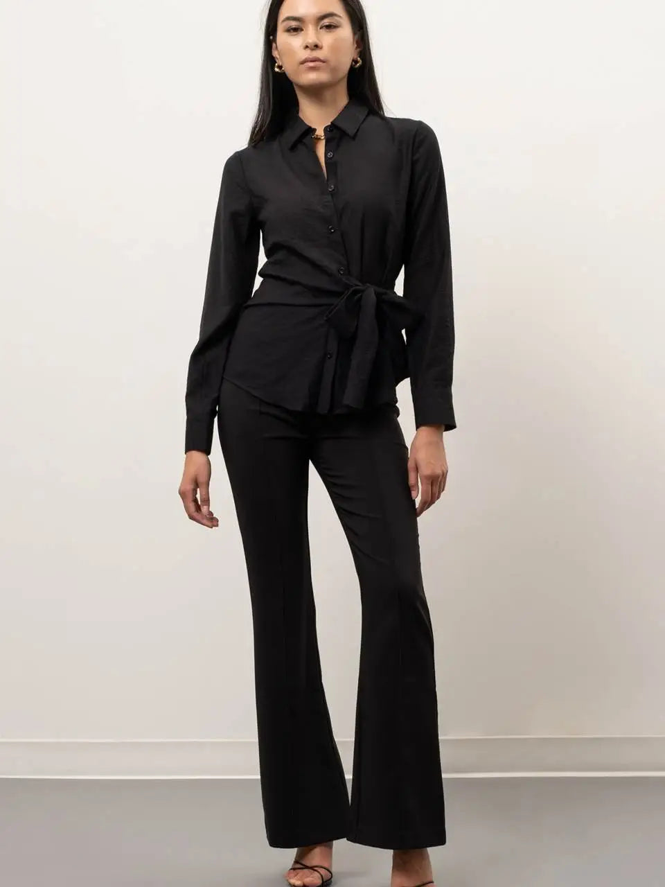 Collared Side Tie Top