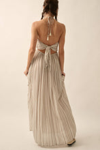 Load image into Gallery viewer, Geometric Halter Woven Maxi Dress