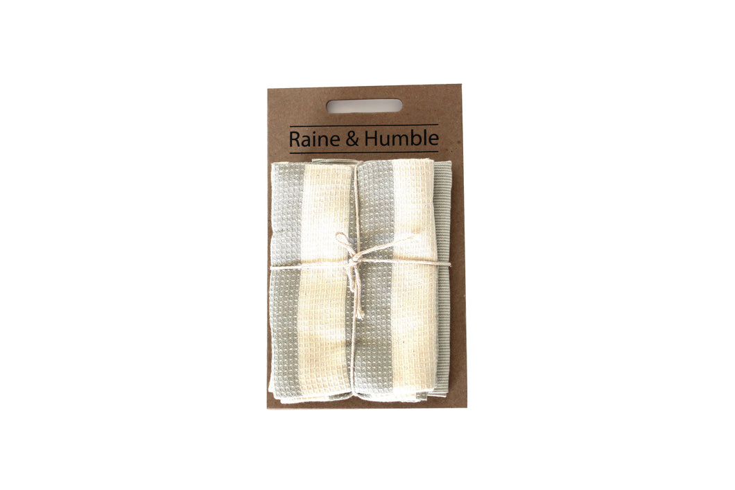 Striped Tea Towel set of 2 Sage Green