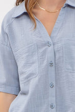Load image into Gallery viewer, Gauze Short Sleeve Button Down Shirt