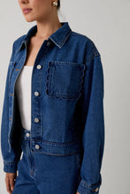 Load image into Gallery viewer, Scallop Denim Jacket