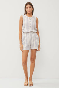 Striped Gauze Pull On Shorts