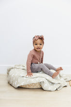 Load image into Gallery viewer, Dusty Rose Organic Snap Long Sleeve Ribbed Bodysuit