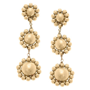 Adelaide Statement Drop Earrings in Worn Gold