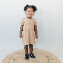 Load image into Gallery viewer, Cafe Short Sleeve Button Ribbed Organic Cotton Dress