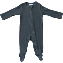 Load image into Gallery viewer, Charcoal Organic Cotton Ribbed Zipper