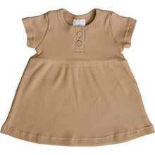 Load image into Gallery viewer, Cafe Short Sleeve Button Ribbed Organic Cotton Dress