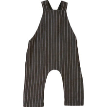 Load image into Gallery viewer, Charcoal Stripe Linen Cotton Overalls