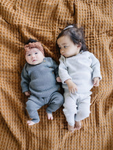 Load image into Gallery viewer, Charcoal Ribbed Knit Layette Set