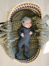 Load image into Gallery viewer, Charcoal Organic Cotton Ribbed Zipper