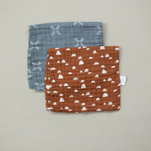 Load image into Gallery viewer, Blue X Burp Cloth Freshly Picked + Mebie Baby