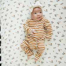 Load image into Gallery viewer, Cream Floral Muslin Crib Sheet