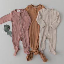 Load image into Gallery viewer, Dusty Rose Organic Cotton Ribbed Zipper