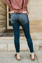 Load image into Gallery viewer, Mid Rise Super Skinny Dark Jean